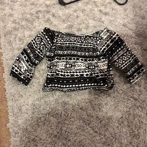 Black and white crop top